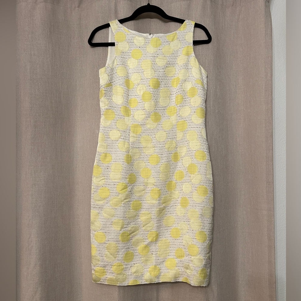 NWT Ann Taylor Yellow Polka Dot Tweed Dress - Free Shipping !
